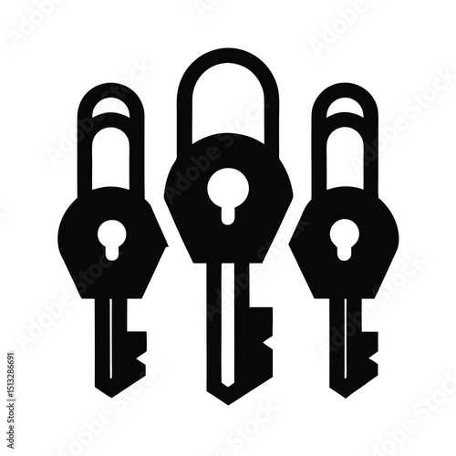 three black keys security access unlock vector