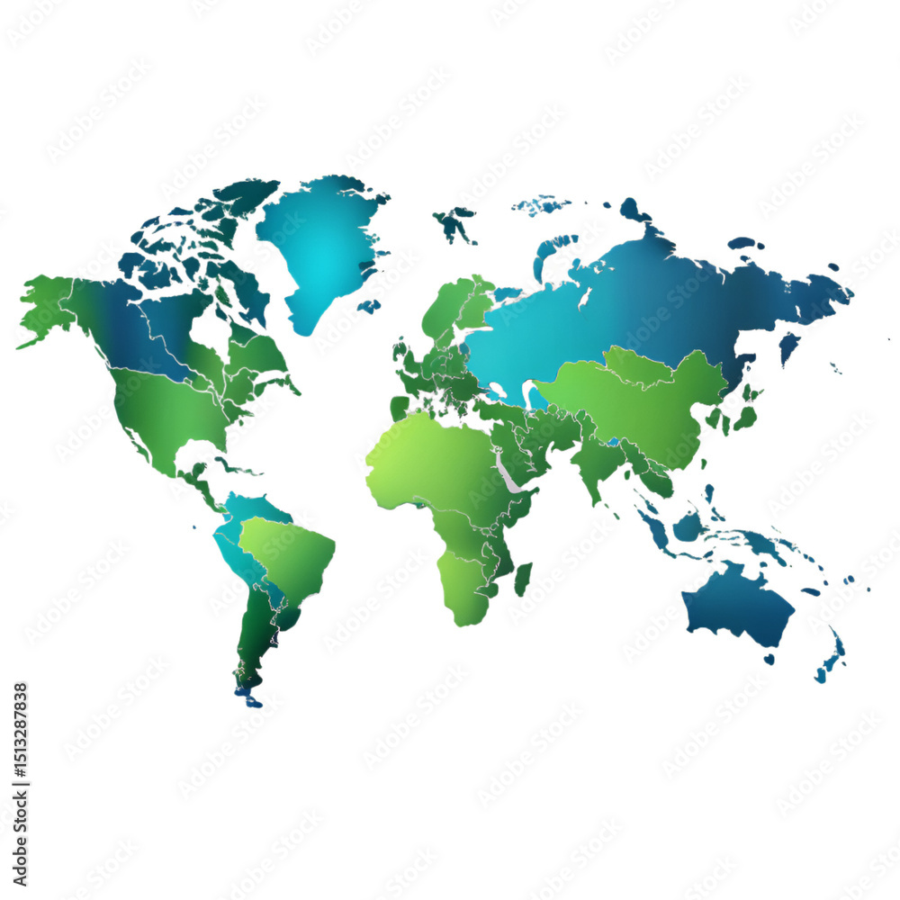 Fototapeta premium Map isolated on transparent background 