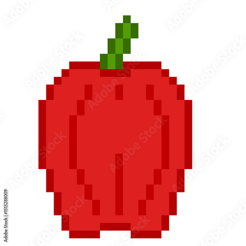Pixel Art of a Red Pepper