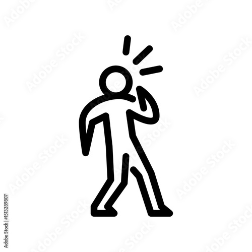 shock gesture outline icon. figure surprised line art illustration.