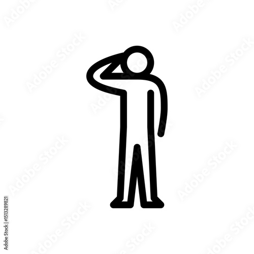 respect gesture outline icon. figure give respect line art illustration.