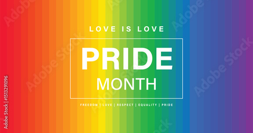 Gradient stripes line colorful rainbow background design. Happy LGBT pride month theme vector template. template for promotion banner template