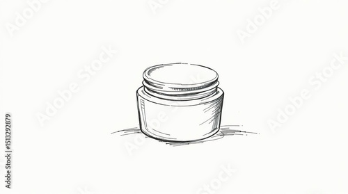 Eerie Hand-Drawn Sketch Creepy Atmosphere Cosmetic Jar Mockup