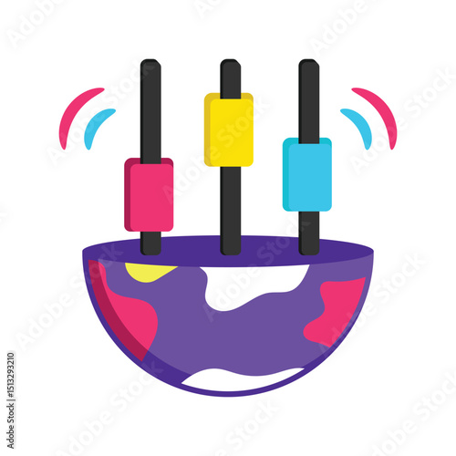 Global Stock Market Vector style icon. Eps 10 file