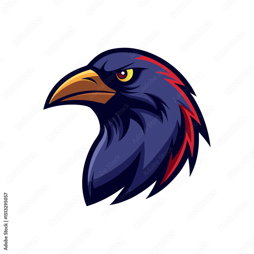 Obraz premium crow head icon smooth side vector