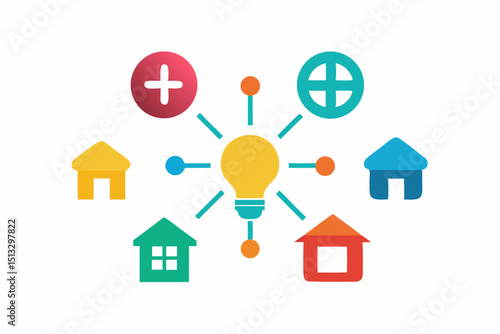 Hub network icon vector silhouette illustration isolated on white background