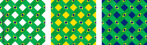 intertwined brazil flag pattern set. geometric background for decoration. vector illustration