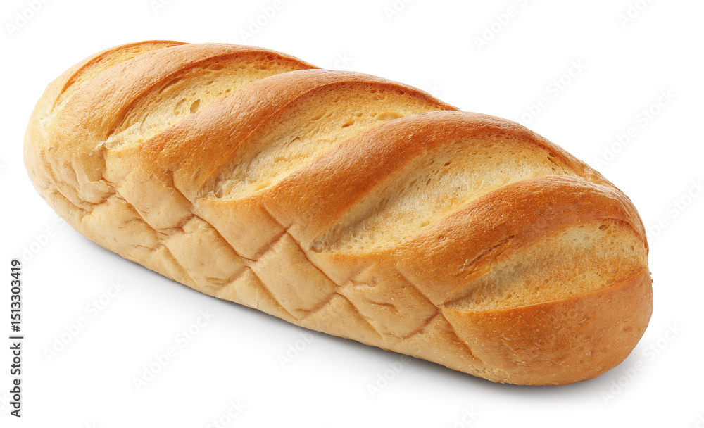 One loaf of bread isolated on white One loaf of bread isolated on white