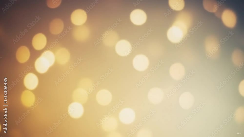 Radiant and soft gold bokeh lights creating a cozy ambiance ideal for holiday, wedding, or promotional video backgrounds.
