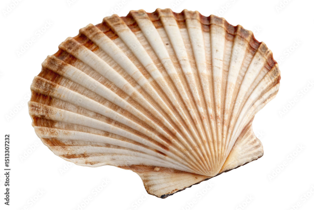 White elegant sea jacobean scallop shel isolated on transparent background
White elegant sea jacobean scallop shel isolated on transparent background