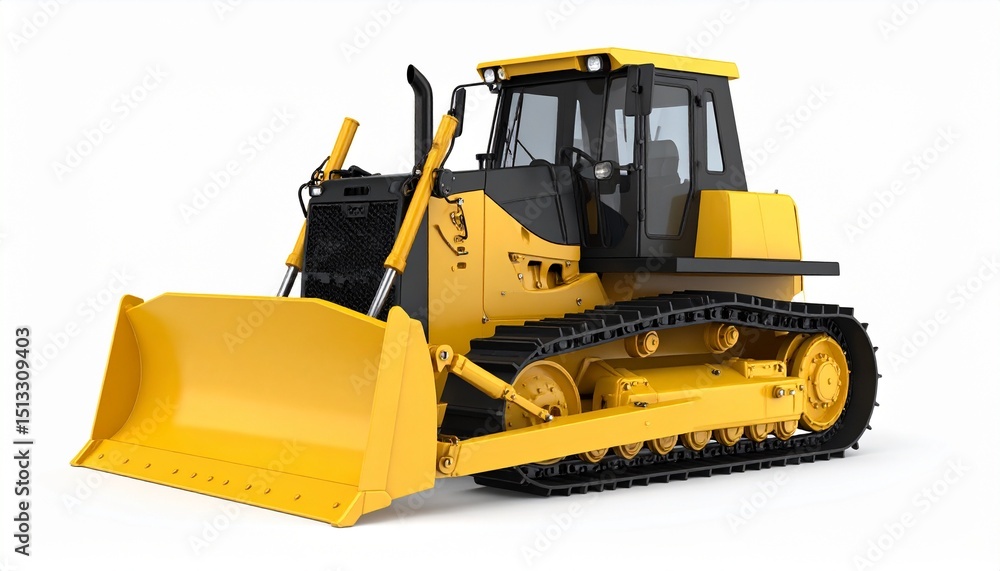 Fototapeta premium Bulldozer isolated on isolated white background. . rendering