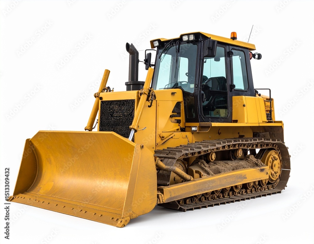 Fototapeta premium Bulldozer isolated on isolated white background. . rendering