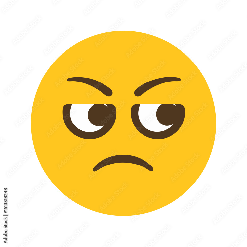 Fototapeta premium Cartoon Angry Face Emoji Vector