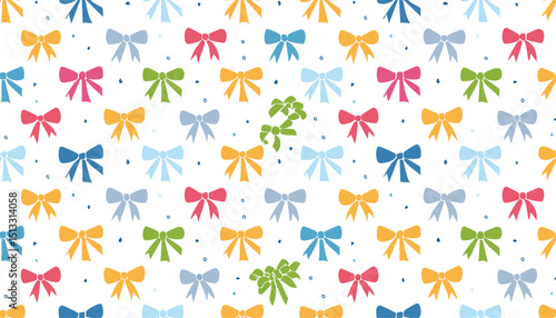  Gift drawing, cute present crayon design. Colorful doodle hand drawn bow pattern. Seamless ribbon print background. Pink silhouette.children, chalk, colourful, colours, doodle, horizontal, 