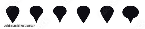 location icon set map pointer pin sign symbol icon place address navigation locator sign vector illustration, Location pin icon vector icon set black filled, vector illustration