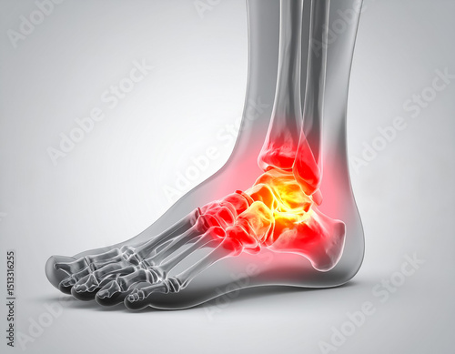Side View of Foot Showing Plantar Fasciitis – Stylized Anatomy Design