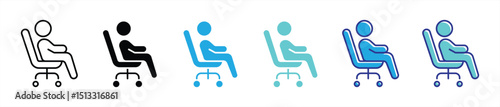 seating icon set. containing relaxation, comfort, ergonomic, workspace thin line and color style icon symbol sign for your app and web. vector illustration