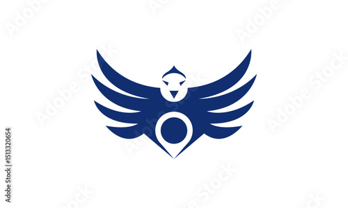 Eagle Location Logo Design Vector – Powerful Eagle Symbol Integrated with Location Pin for Navigation, Security, and Tech Branding
