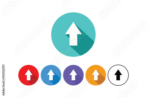 Set of upward arrow icons in multiple colors representing growth and directional movement concepts Free Download Set of upward arrow icons in multiple colors representing growth and directional movement concepts - GFXLoad