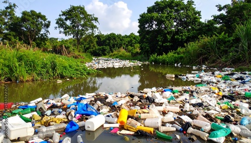 River polluted with plastic waste (2)