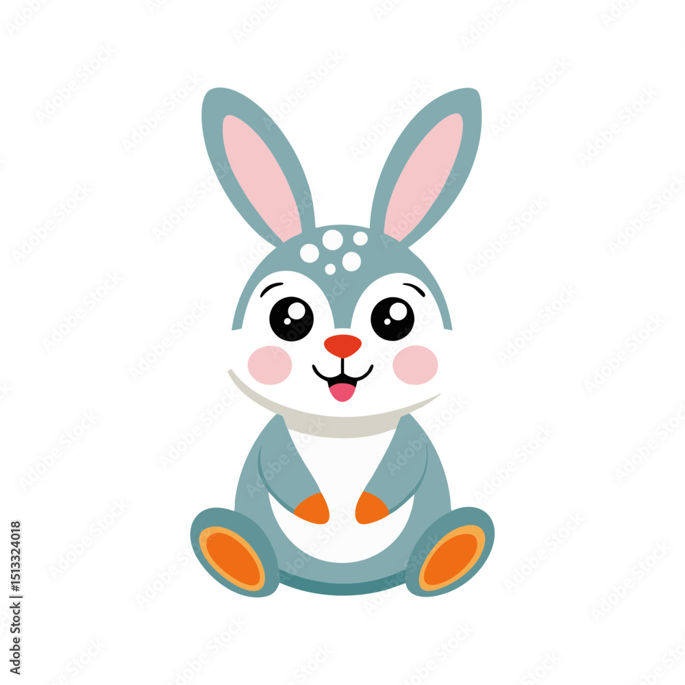 Obraz premium cute easter bunny vector illustration