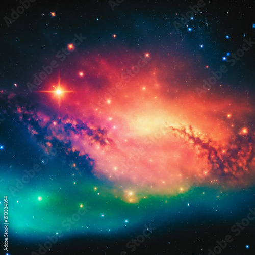 Fototapeta Naklejka Na Ścianę i Meble -  colorful nebula in the universe. elements of this image furnished by nasa.