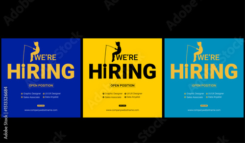 Professional Hiring Poster Template with Modern Layout and Bold Typography – Ideal for Job Announcements, Recruitment Ads, and Company Hiring Campaigns in Print or Digital Format