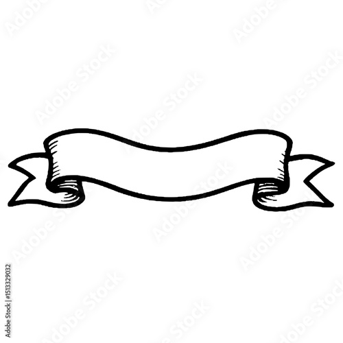 Elegant Vintage Banner Line Art