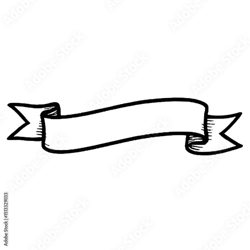 Elegant Vintage Banner Line Art