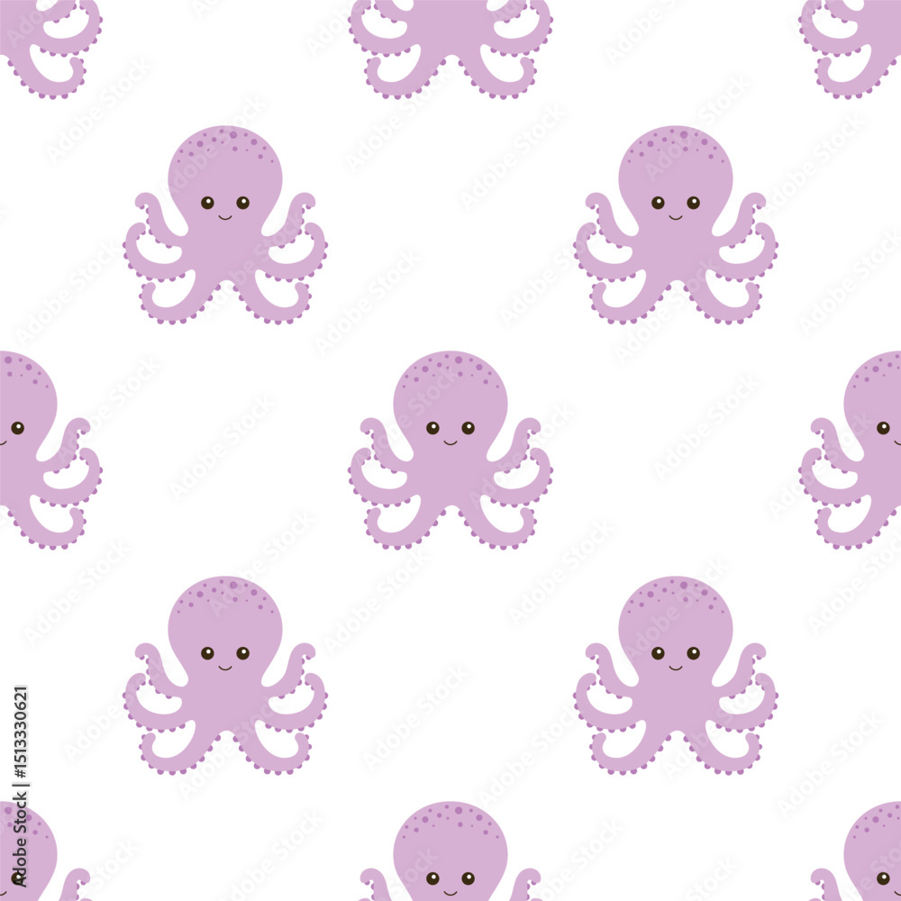 Fototapeta premium cute octopus seamless pattern