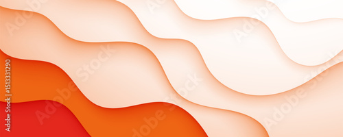 Orange abstract background wavy shape with haftone design vector