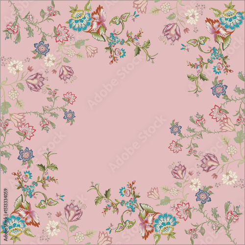 Hello Summer vibe concept design with flowers botanical seamless