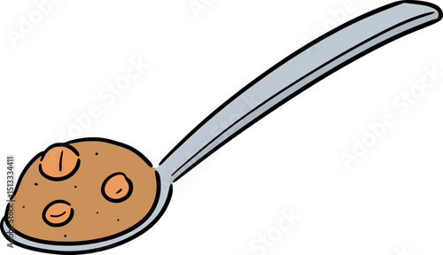Illustration of peanut butter on spoon
