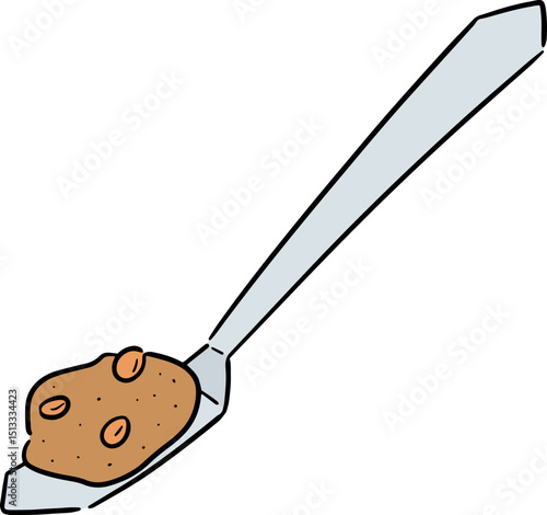 Illustration of peanut butter on spatula
