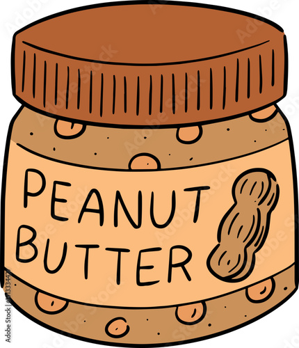 Illustration of peanut butter bottle
