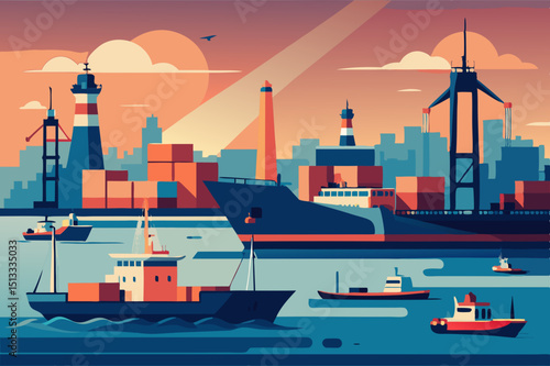 cargo ship in the port