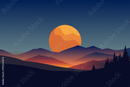 sunrise in mountains