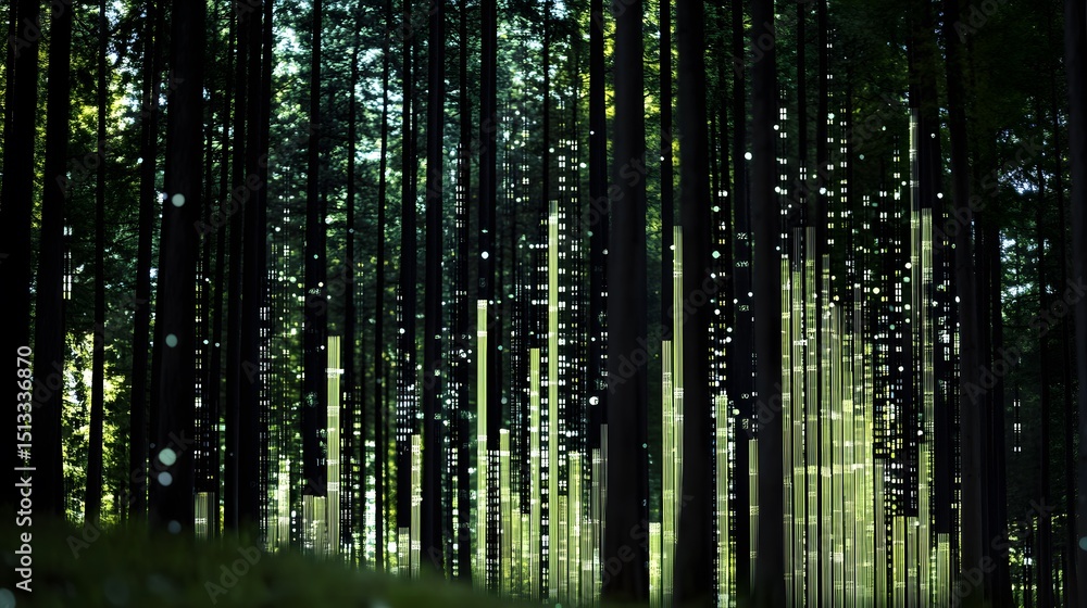 Obraz premium A forest made of bar graphs in different heights