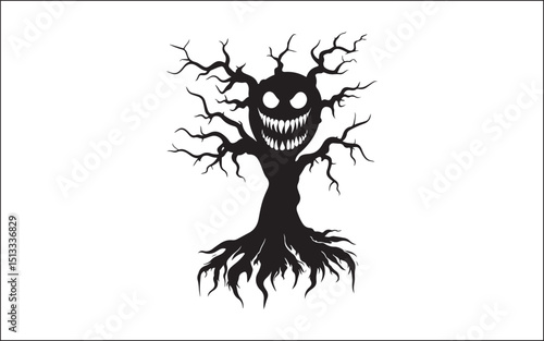 Halloween vector illustration of an abstract tree