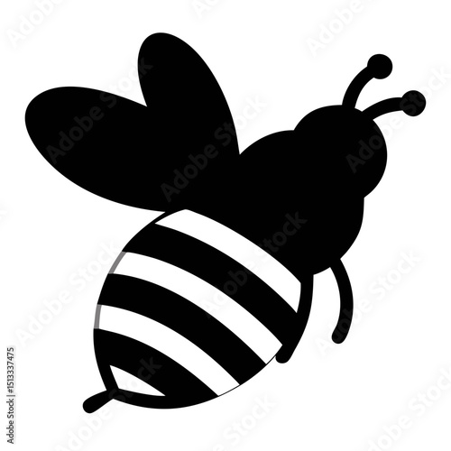 Black and White Bee Silhouette