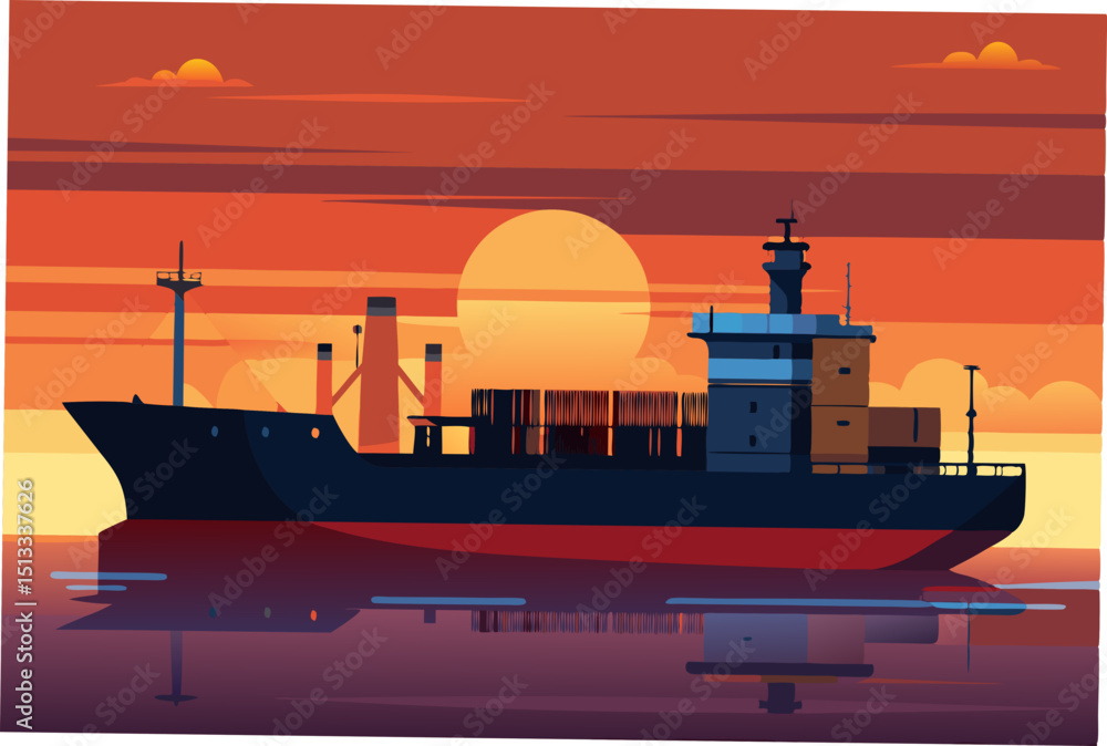 Obraz premium cargo ship in the sea