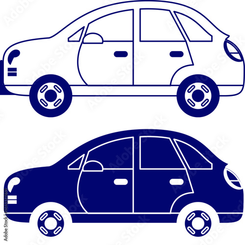 vector illustration of a Hatchback Cars. Car icon set