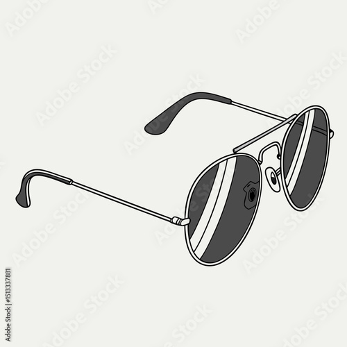 Sunglasses illustration in a stylish and sleek design with copy space