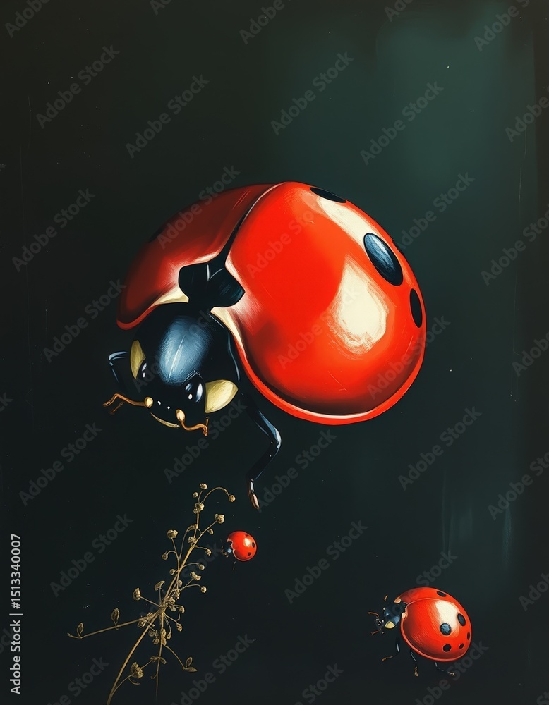 Fototapeta premium ladybug on a leaf