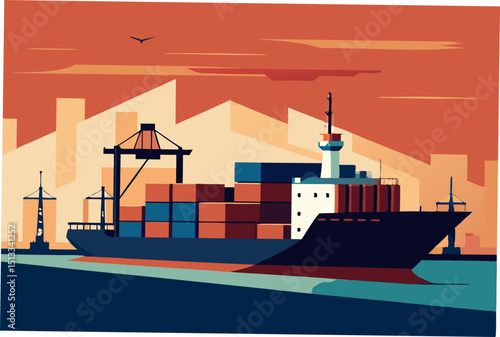 cargo ship in the sea