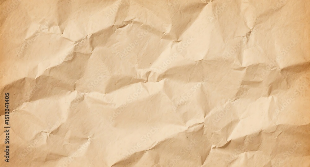 Obraz premium Tan wrinkled paper fills the frame.