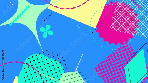 Abstract geometric colorful pattern graphic trendy pop shape background