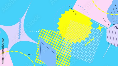 Abstract geometric colorful pattern graphic trendy pop shape background