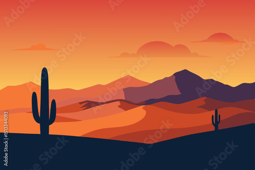 sunset in desert