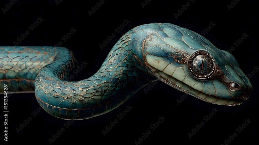 Fototapeta premium Basilisk slithering with hypnotic eyes